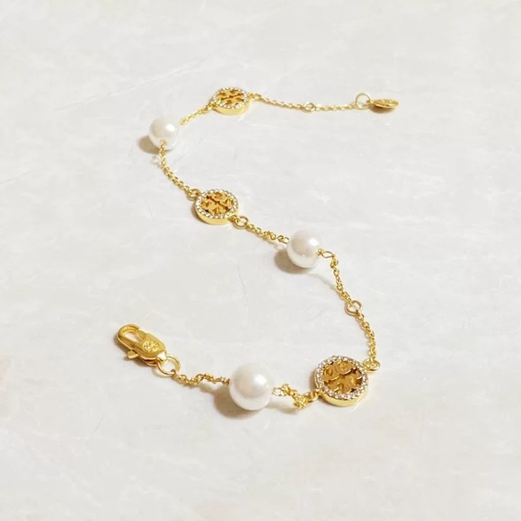 Tory Burch Gold Gemstones Circle Bracelet - Picture 9 of 16